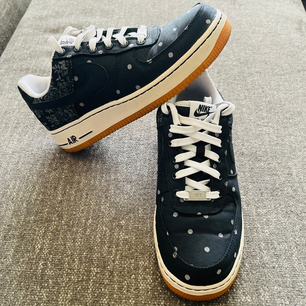 Nike Air Force 1 Low 07 LV8 718152-001 Black Polka Dot Gum Men 6 Women 7.5
